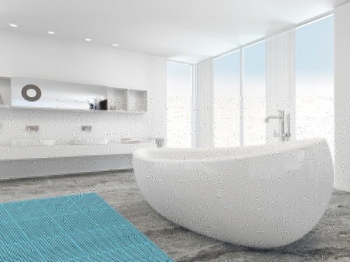 PRIMO พรมกันลื่นพีวีซี 2XT3030-4L ขนาด 30x30ซม. สีฟ้า (4แผ่น/แพ็ค) 