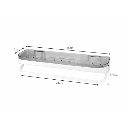 Primo ชั้นวางของพลาสติกพร้อมราวแขวน 13x46cm. รุ่น DLQG002-CG สีเทาใส