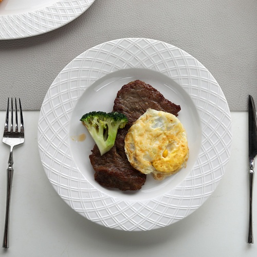 ADAMAS จานเซรามิค 10.5 นิ้ว FIONA-WH03 สีขาว