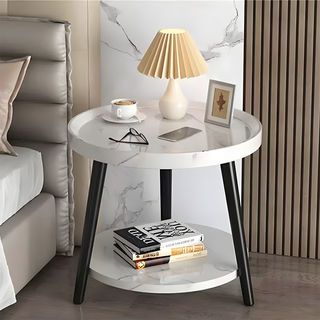 DELICATO โต๊ะกลาง รุ่น COMBINE-05 ขนาด 40x40x48 ซม. สีหินอ่อน 