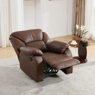 PULITO เก้าอี้พักผ่อนหนังสังเคราะห์ 1 ที่นั่ง รุ่น DENZEL ขนาด 87x97-167x101-78 ซม. สีน้ำตาล