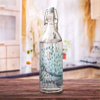 AILO ขวดแก้วมีจุกล็อก ลายหยดน้ำ 1 ลิตร BOCAN