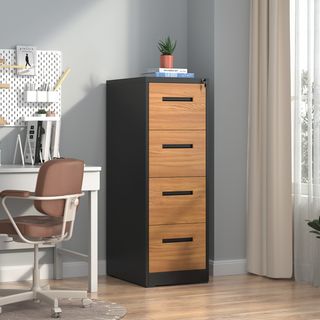 SMITH  ตู้เก็บเอกสารลิ้นชัก รุ่น Archie ขนาด 46x63x113.1 cm. สีไม้-ดำ