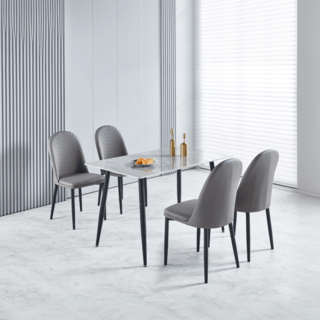 (1/2)PULITO เก้าอี้รับประทานอาหาร รุ่่น DOTTIE-GY ขนาด  55x50x89 ซม. สีเทา