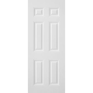 WELLINGTAN ประตูภายนอก UPVC บานทึบ 6ฟักตรง รุ่น UPVC-WE006 ขนาด 80x200ซม. สีขาว (ไม่เจาะลูกบิด)