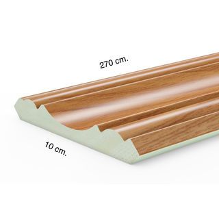 GREAT WOOD ไม้บัวบน PVC  FCR-1004A (CH01) 100x13.5x2700มม. สีสัก