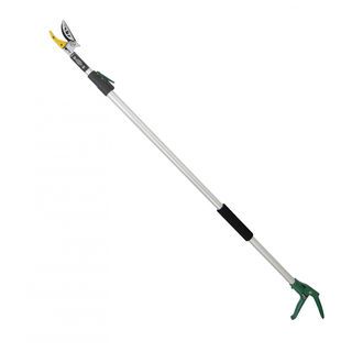 TreeO กรรไกรตัดกิ่งอะลูมิเนียม พร้อมใบเลื่อย ปรับระดับได้ ยาว1.3-2.2 ม. รุ่นFP2503 สีเขียวเงิน