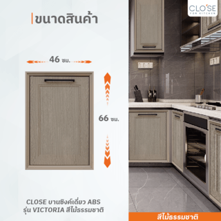 CLOSE บานซิงค์เดี่ยว ABS ขนาด 46x66 ซม. VIVIEN สีไม้ธรรมชาติ