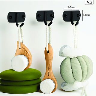 Iris ขอแขวนสเตนเลส 1 ขอ รุ่น slim PQS-7L01 สีดำแมท