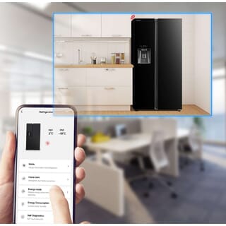 TOSHIBA ตู้เย็นSBS 20.0 คิว GR-RS755WIA-PGTH(22) กระจกดำ