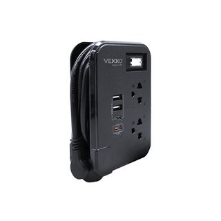 VOX รางปลั๊กไฟ 2 ช่อง 1 สวิตซ์  2 USB 2 Type C PD20W Fast charge รุ่น  F5ST3-NOB2-2134 1 เมตร. สีดำ