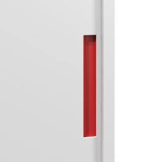 SMITH  ตู้เก็บเอกสารแบบทึบบานเลื่อน รุ่น Artie ขนาด 40x90x90ซม. สีขาว-แดง