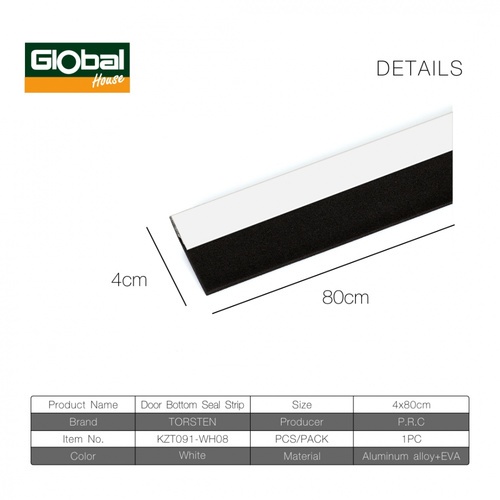 TORSTEN เส้นกันแมลงอะลูมิเนียม แถบพีวีซี รุ่น KZT091-WH08  80ซม. สีขาว