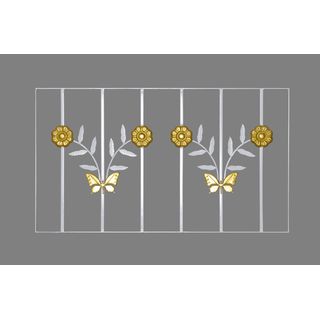 A PLUS เหล็กดัดหน้าต่าง ลายดอกไม้จีน W1007 (ติดใน) 80x50ซม. สีขาว