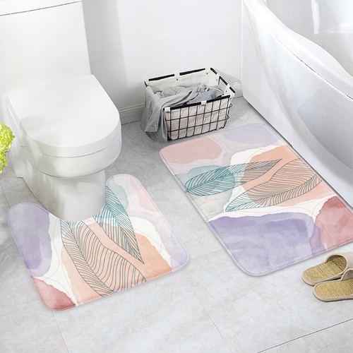 Primo พรมชุดห้องน้ำ รุ่น 2JJ4565A ลายใบไม้