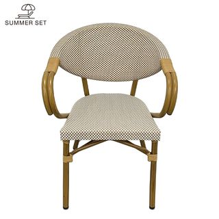 SUMMER SET เก้าอี้สนามอลูมิเนียมหวายเทียม รุ่น ROME-CO ขนาด 54x58x80 ซม. สีครีม-ไม้โอ๊ค