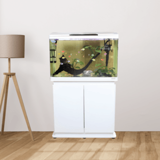 BOYU ชุดAquariumตู้ปลาพร้อมตู้ระบบกรองน้ำ รุ่นHG-800 ขนาดตู้128ลิตร ก14ย31.5ส32นิ้ว สีขาว