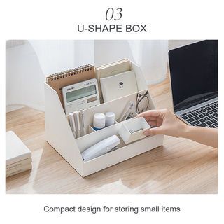 SMITH กล่องเก็บของอเนกระสงค์บนโต๊ะ NORI-DNC01 ขนาด 18.8x26.5x18.0 ซม. สีขาว