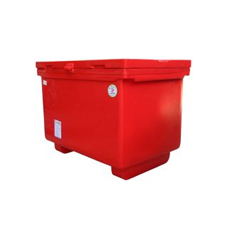 S&P ถังแช่ ขาสูง บานพับมือจับ 200 ลิตร สีแดง