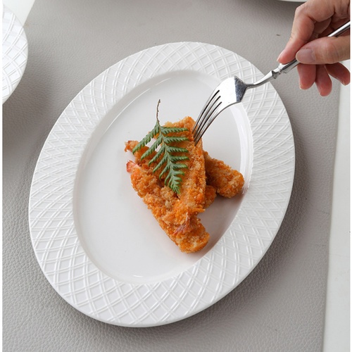 ADAMAS จานเปลเซรามิค 12 นิ้ว FIONA-WH04 สีขาว