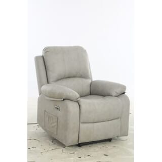  PULITO เก้าอี้พักผ่อนหนังสังเคราะห์ปรับระดับไฟฟ้า 1 ที่นั่ง รุ่น Lomon ขนาด 91x95-160x98.5-80 ซม. สีเทาอ่อน