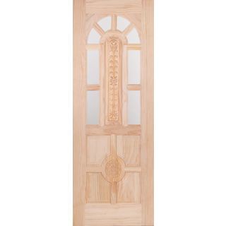 WINDOORS ประตูลวดลาย+กระจก L110 สนNz 80x200