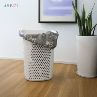 SAKU ตะกร้าล้อลากสูง มีหูหิ้ว60L รุ่น TG51166 ขนาด 50 x 38 x 62 สีขาว