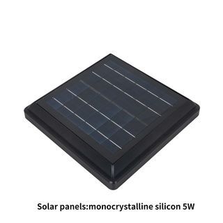 EILON โคมไฟหัวเสาโซลาร์เซลล์ทรงเหลี่ยมลายตรง 15W ปรับได้ 2 แสง พร้อมรีโมทคอลโทรล รุ่น EZTD-FZSW-15W สีดำ