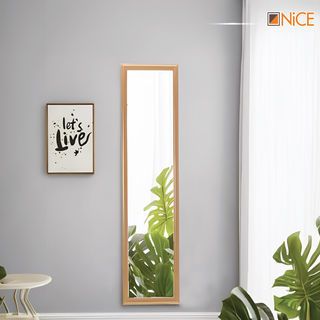 Nice กระจกมีกรอบ รุ่น 1526-wooden ขนาด 30x120 ซม. สีไม้