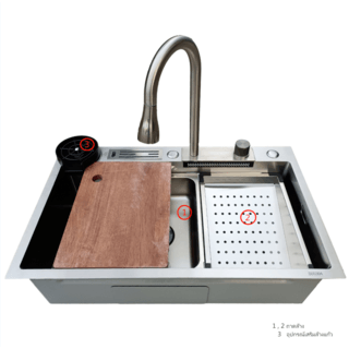 KOCH KITCHEN อ่างล้างจาน 1 หลุมไม่มีที่พัก 304SS 75x46x22 ซม. MARTIN-S 