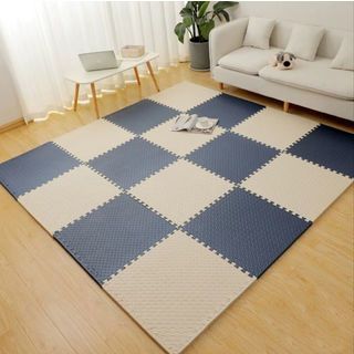 NINO WORLD ชุดแผ่นปูพื้นจิ๊กซอว์แบบหนา (4 แผ่น) PDS04-BG ขนาด 60x60x2 cm. สีน้ำเงิน-เทา