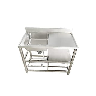 CLOSE อ่างล้างจานพร้อมขาตั้ง 1 หลุมมีที่พัก SUS304 MONSTER-100