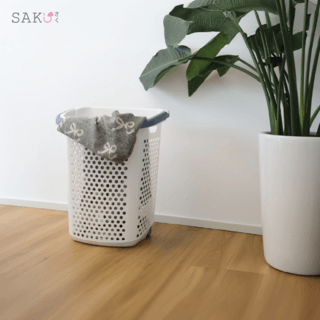 SAKU ตะกร้าล้อลากสูง มีหูหิ้ว60L รุ่น TG51166 ขนาด 50 x 38 x 62 สีขาว