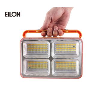 EILON สปอร์ตไลท์โซล่าร์เซลล์แบบพกพา พับได้ 100W รุ่น ESTD-100W-QB3065 แสง3สี+มีไฟสีแดงและน้ำเงิน