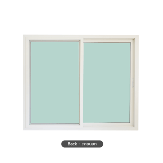 WELLINGTAN (VERTA) หน้าต่างไวนิลบานเลื่อน SS GW002 ขนาด 180x150ซม. สีขาว พร้อมมุ้ง