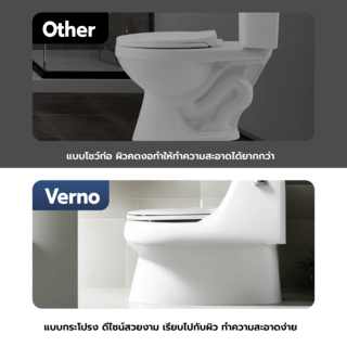 Verno สุขภัณฑ์ชิ้นเดียวแบบกดบน 2 ระบบ รุ่น โรม VN-8081 
