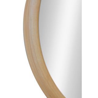 Nice กระจกมีกรอบทรงเหลี่ยมมน (PS) รุ่น คากามิ-03 ขนาด 47x72 ซม. สีไม้ธรรมชาติ 