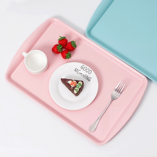 NIBIRU ถาดเสิร์ฟพลาสติกสี่เหลี่ยม 27x42x1.8 ซม. TEYA สีชมพู