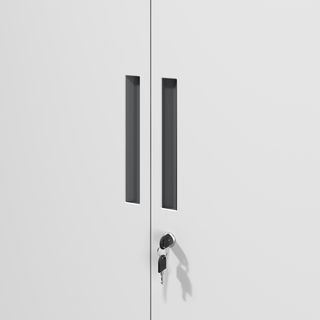 SMITH  ตู้เหล็กเก็บเอกสาร บานทึบ รุ่น Arlo ขนาด 40x90x185 ซม. สีขาว-เทา