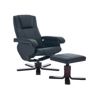 PULITO เก้าอี้พักผ่อนพร้อมที่วางขา รุ่น DIEGO ขนาด 73x110x98 ซม.  สีดำ