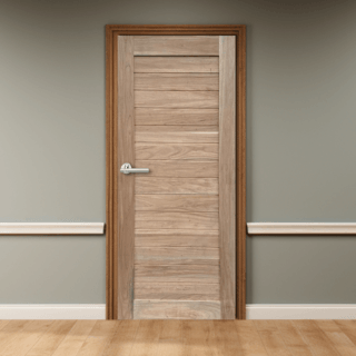 GREATWOOD ประตูไม้มะฮอกกานีบานทึบ เซาะร่อง 90x200ซม.