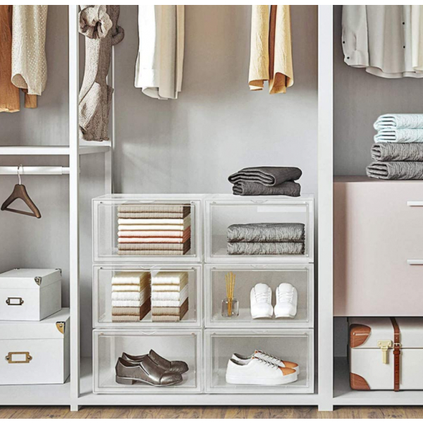 GOME กล่องรองเท้าฝาหน้า รุ่น TG54675 ขนาด 35.7x29x22 ซม. สีใส