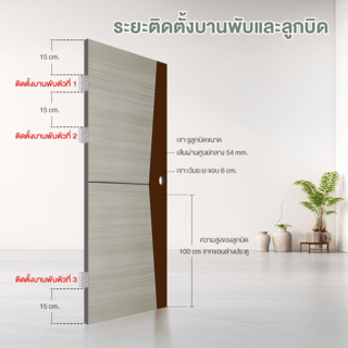 HOLZTUR ประตูเมลามีน เซาะร่องดำ MD-MD24 80x200ซม. สีเทา-น้ำตาล