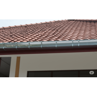 รางน้ำฝนท้องร่อง 5 #35 ยาว 2.44 เมตร ปิดซ้าย Globalblack