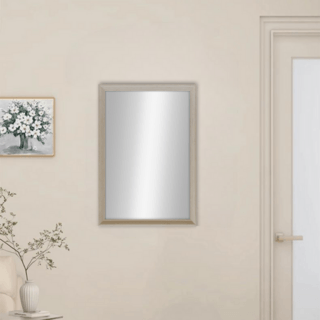 Nice กระจกมีกรอบทรงเหลี่ยม (PS) รุ่น มิเอะ ขนาด 40x60 ซม. สีขาว 