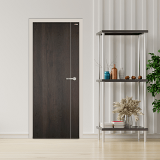 BATHIC ประตู WPC รุ่น แผ่นเรียบ BWC01 ขนาด 80x200 ซม. สีซีซารัสโอ๊ค (เจาะลูกบิด)