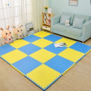 NINO WORLD ชุดแผ่นปูพื้นจิ๊กซอว์แบบหนา (4 แผ่น) PDS04-BY ขนาด 60x60x2 cm. Blue-Yellow