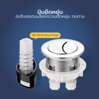 Verno ชุดปุ่มกดชำระทรงกลม 2 ระบบ รุ่น PQS-C3827  ขนาด 38 มม.
