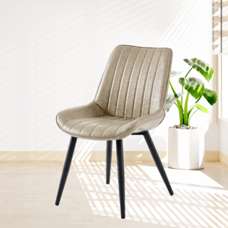 (1/2)PULITO เก้าอี้รับประทานอาหาร รุ่น CHUCK-02 ขนาด 55.5x62x82 ซม. สีน้ำตาลอ่อน