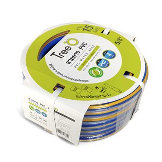 Tree’O สายยาง พีวีซี เสริมใยแก้ว  พร้อมหัวฉีด รุ่นPFHF14.4-15 ขนาด 5/8x15M.